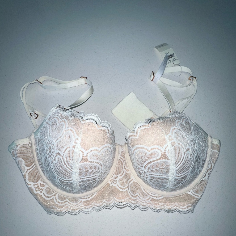 NWT balconette bra aerie 32D white lace